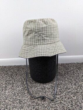 Outdoor Research LightStorm Bucket Hat Nylon Sz Small Boonie Safari Gray Checked